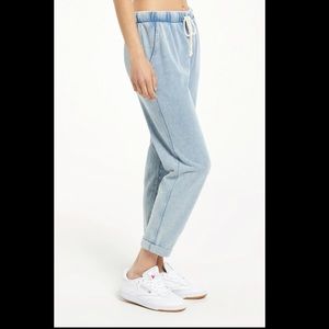 Knit denim joggers
